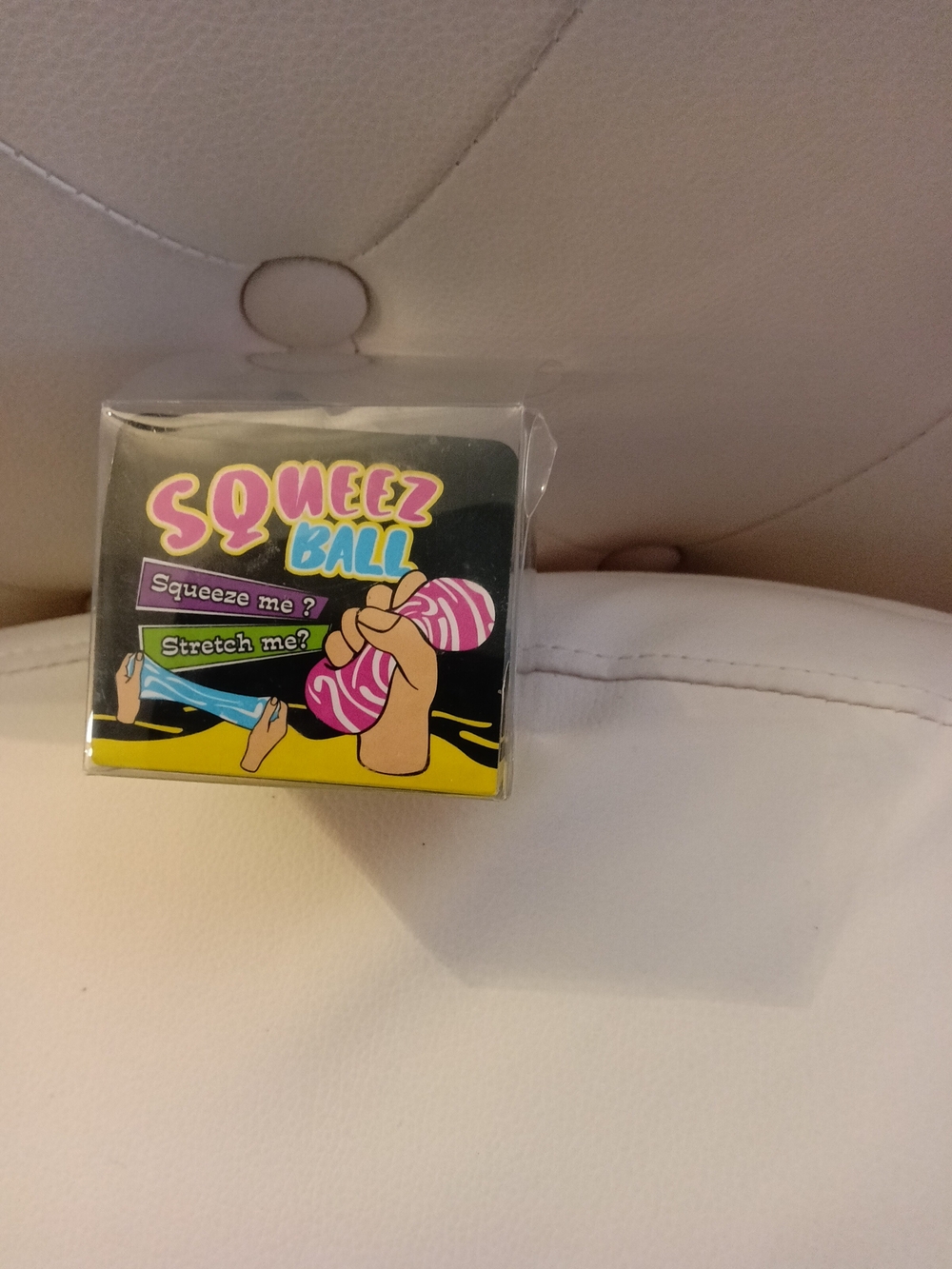 Pink Striped Squeeze Ball Stress Relief Toy